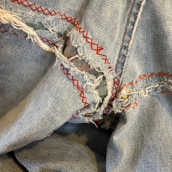 LEVI'S reworked upcycled vintage CUSTOM boho patchwork garden bugs insects 32 - Picture 11 of 12